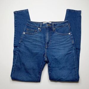 Everlane The Curvy High Rise Skinny Jeans Mid Blue Size 24 Stretch Dark Wash